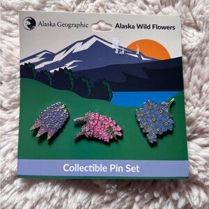 Alaska Geographic Wild Flowers Collectible Pins Set